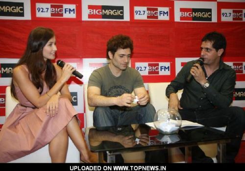 Julia Bliss, Shiney Ahuja and RJ Junaid at the launch of late night show on 92.7 BIG FM, Andheri, Mumbai